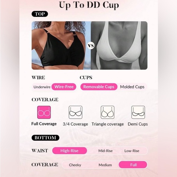 BLACK RUCHED HIGH WAISTED BIKINI SWIMSUIT SET - Picture 3 of 8